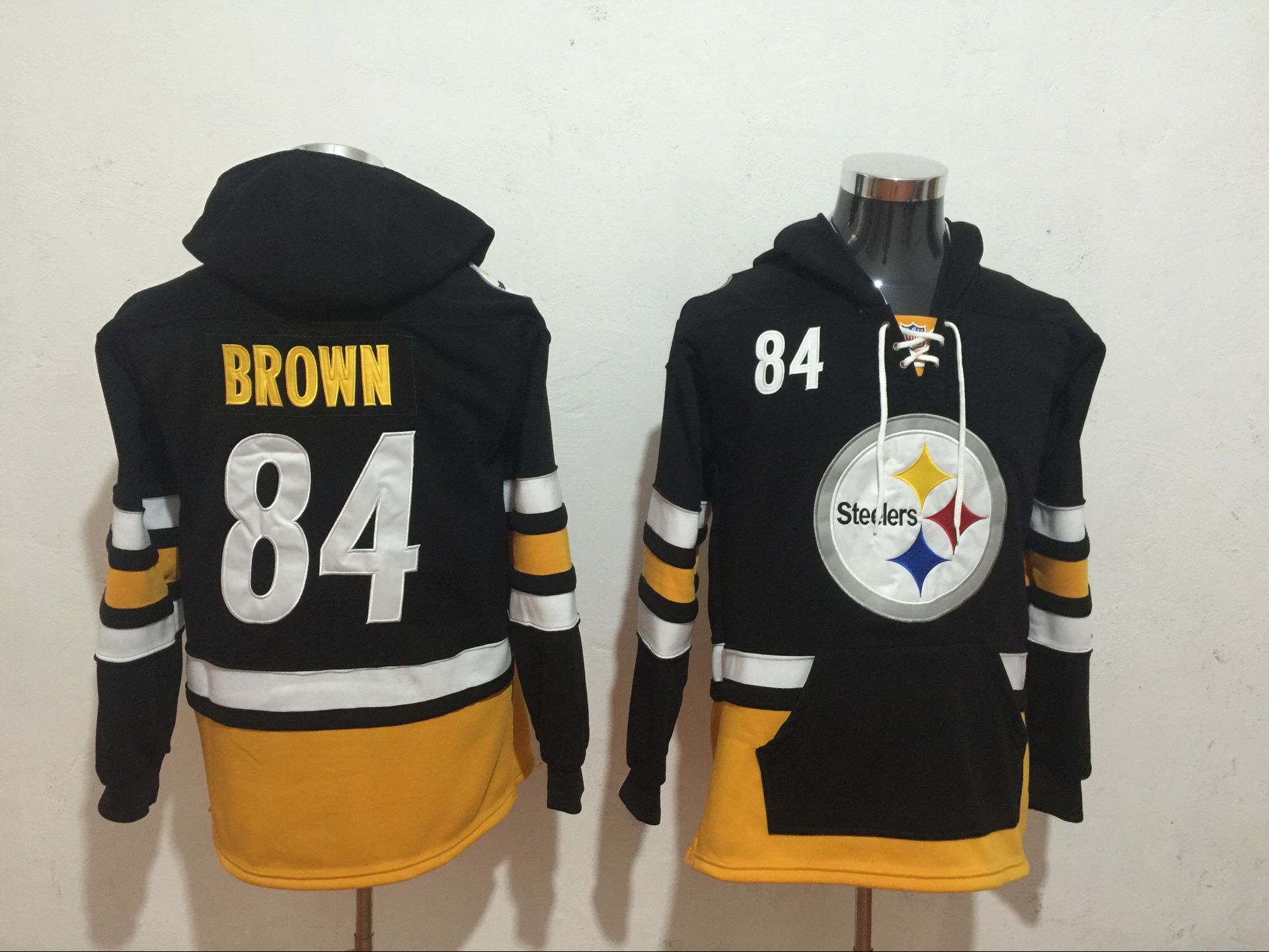 Men NFL Nike Pittsburgh Steelers 84 Brown black Sweatshirts